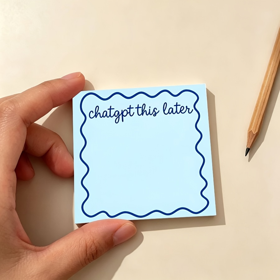 Office Tech Gifts - 파란색 웨이브 테두리가 있는 파란색 스티커