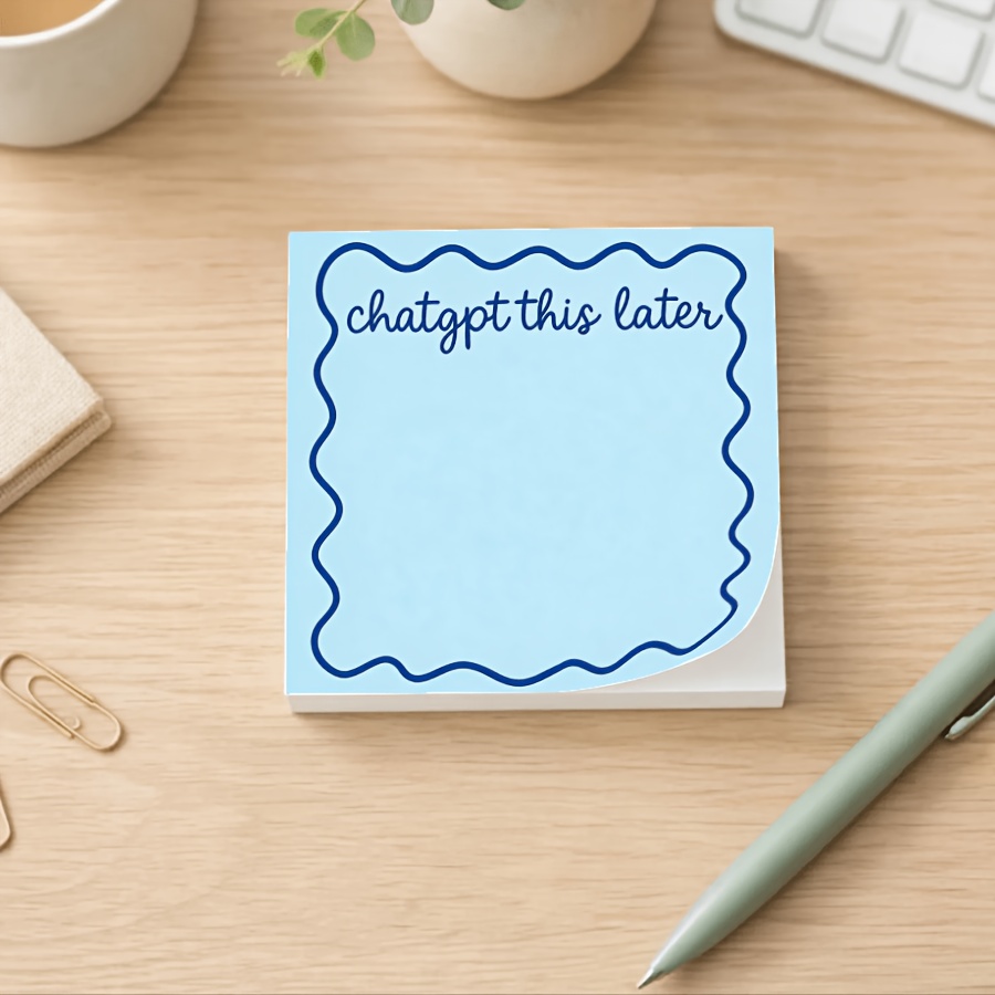 파란색 웨이브 테두리가 있는 파란색 스티커 메모지 2팩 - Office Tech Gifts 리뷰 및 가격