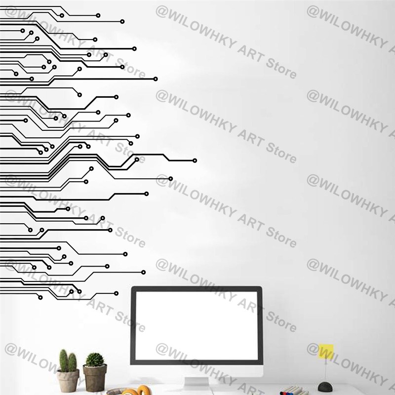 서킷 보드 과학 놀이방 기술 비닐 벽 아트 데칼, 학교 - Office Tech Essentials 리뷰 및 가격